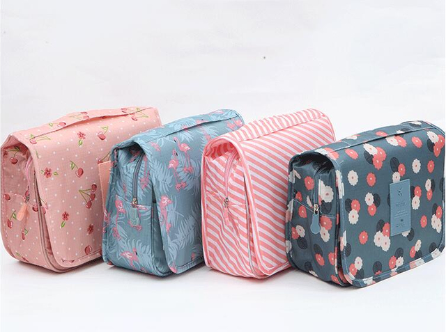 Fashion Travel Toiletry Cosmetic Bag Organizer with Hanging Hook for Women