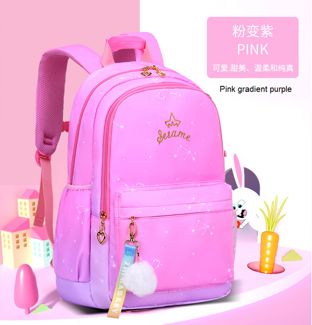 Light Weight Gradient Color School Backpack Bag for Middle School Girls