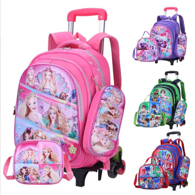 Wholesale Kids 3pcs 3D Trolley School Bag Set for Primary School 
