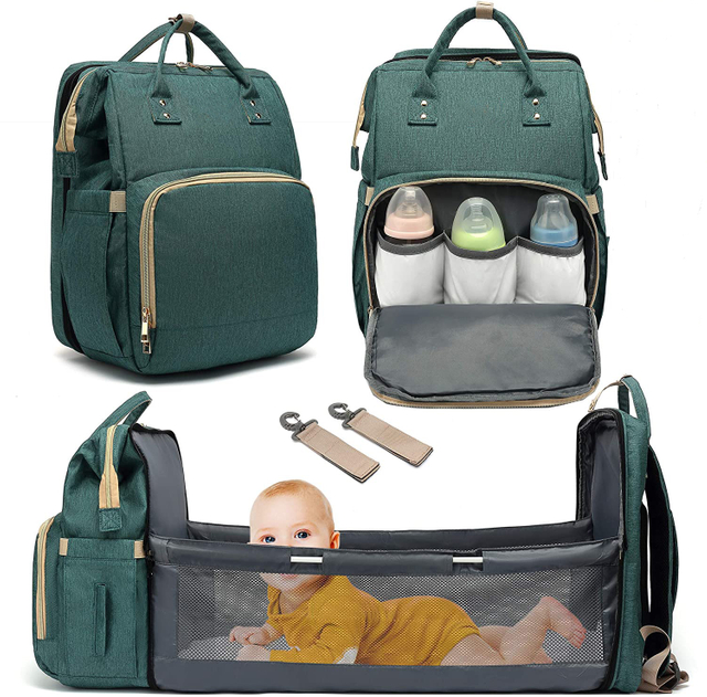 Large Capacity Multifunction Foldable Baby Diaper Bag with Changing Station