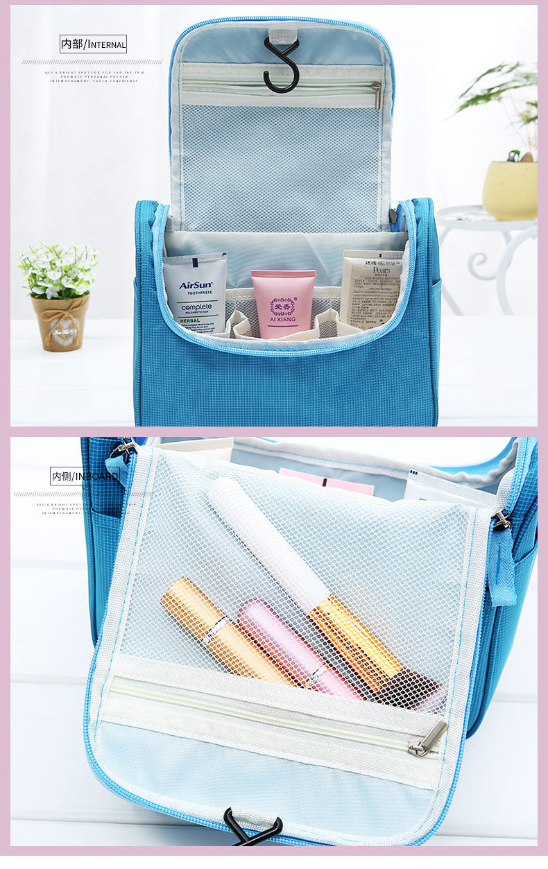 interior show of travel makeup bag