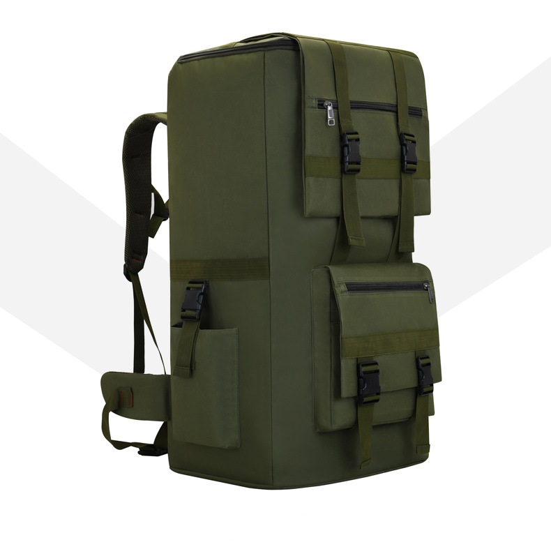 army green side of Militray Camouflage Sport Hiking Backpack bag