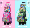 3D Cartoon School Trolley Bag Set with Lunch Bag Pencil Case for Children