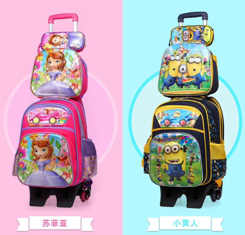 3D Schol Trolley Bag Set