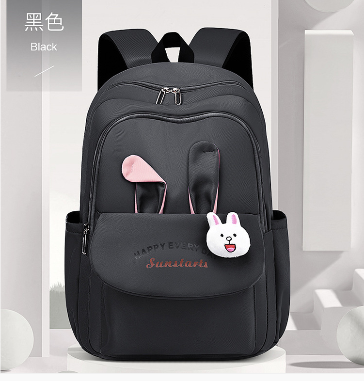black Fashion Girls Casual Backpack School Bag for Middle School