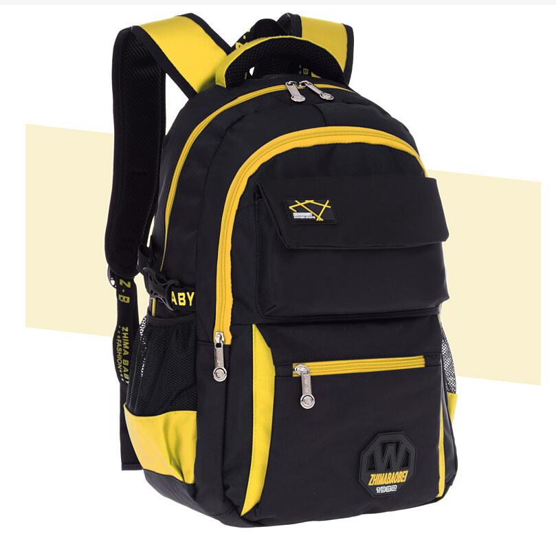 yellow color teenager school bag backpack for high school