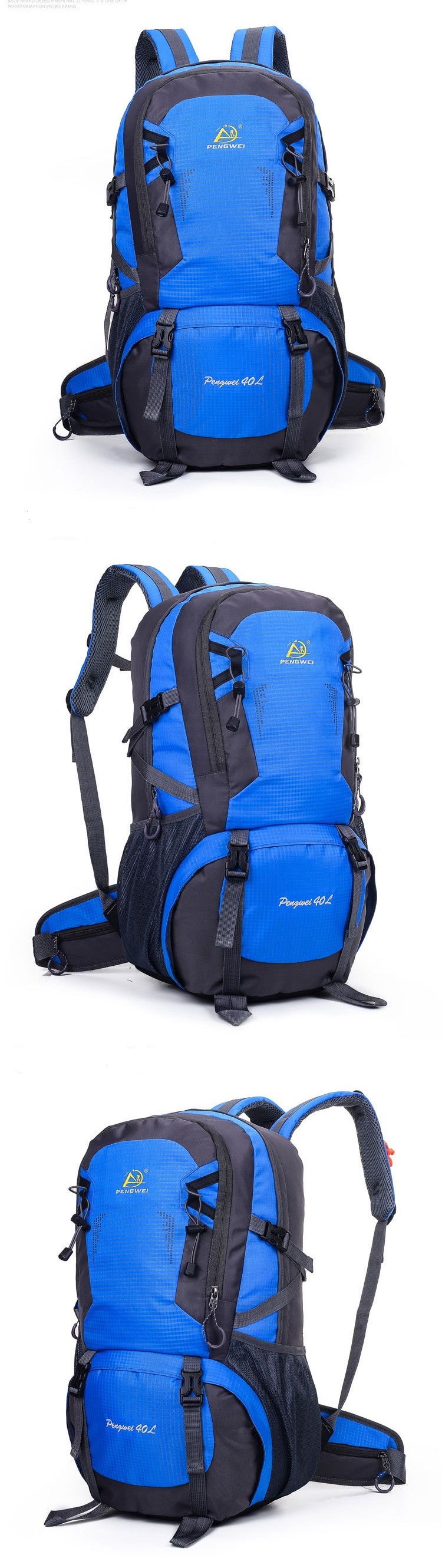 details of waterproof outdoor travel camping hiking bag