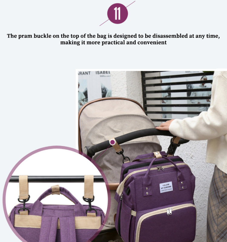 diaper bag backpack with stroller hook