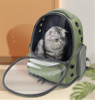 Breathable Cat Carrier Large Space Pet Backpack for Kitty Small Dog Transparent & Foldable Pet Carrier for Travel Hiking