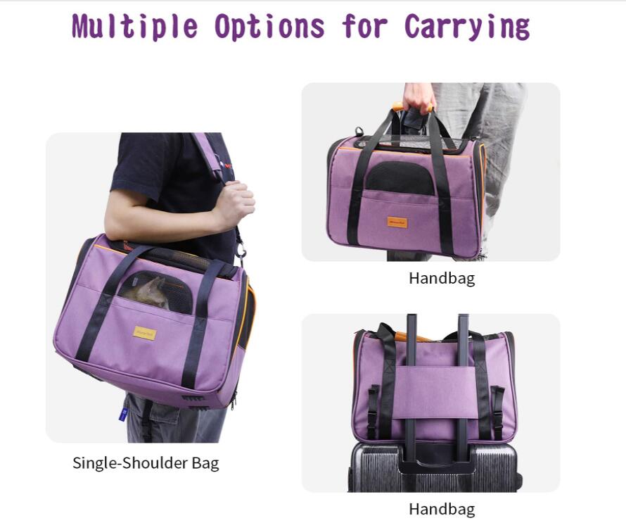 Dog carry bag purple color