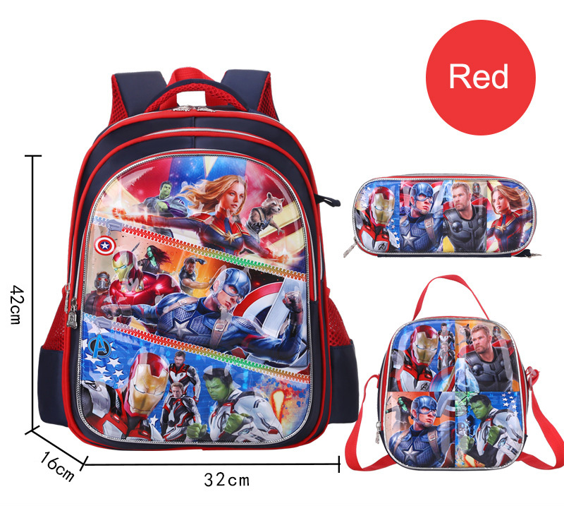 3 in 1 Student Bookbag Schoolbag Set for Primary Boys Girls with Lunch Bag and Pencil Case