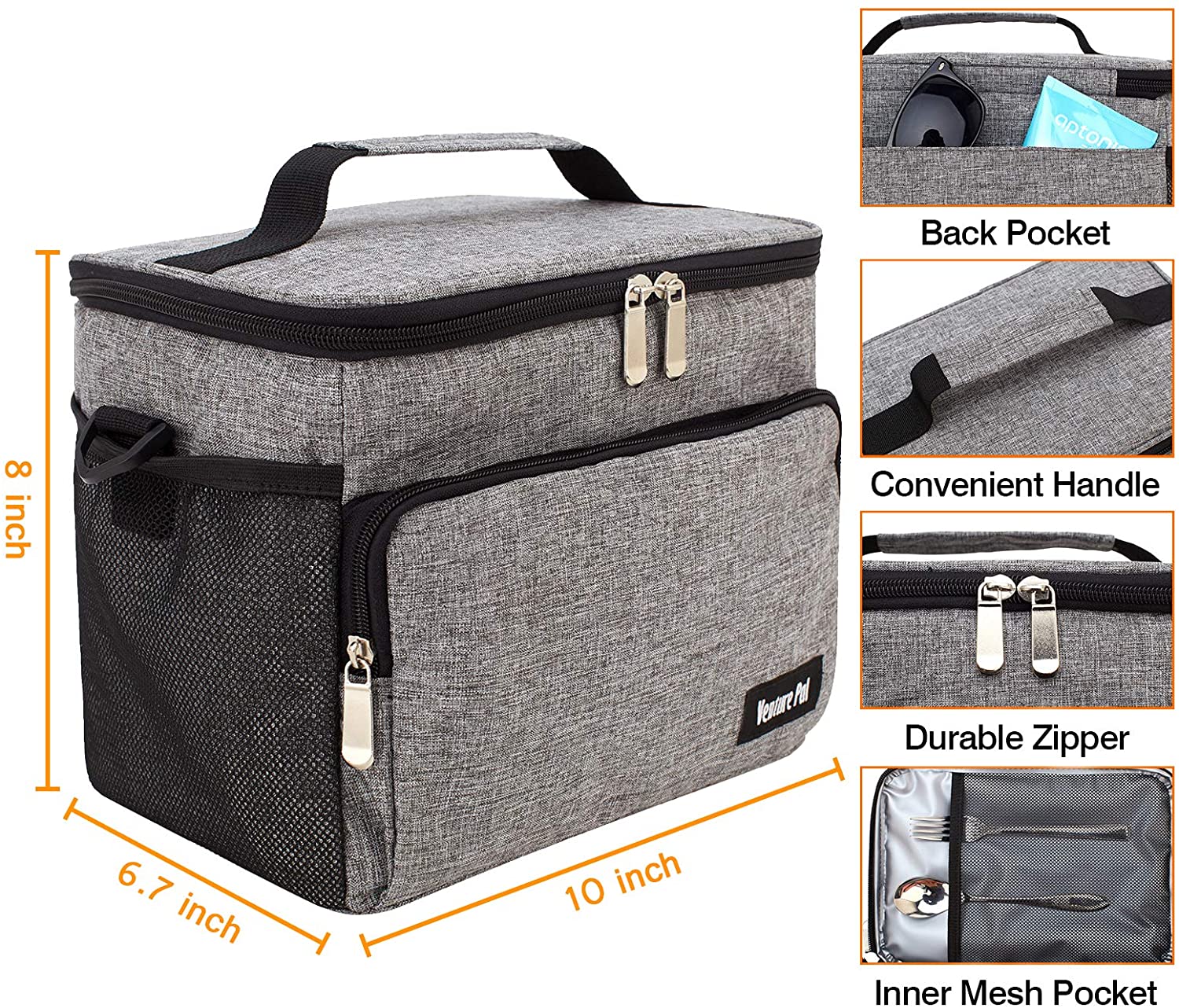details of cooler lunch bag