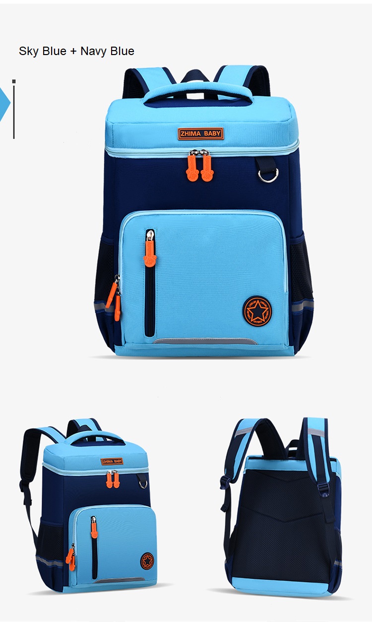 sky blue of new style school backpack bag for kids