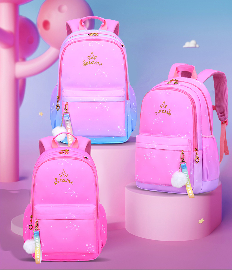 Gradient Color School Backpack Bag for Middle School Girls