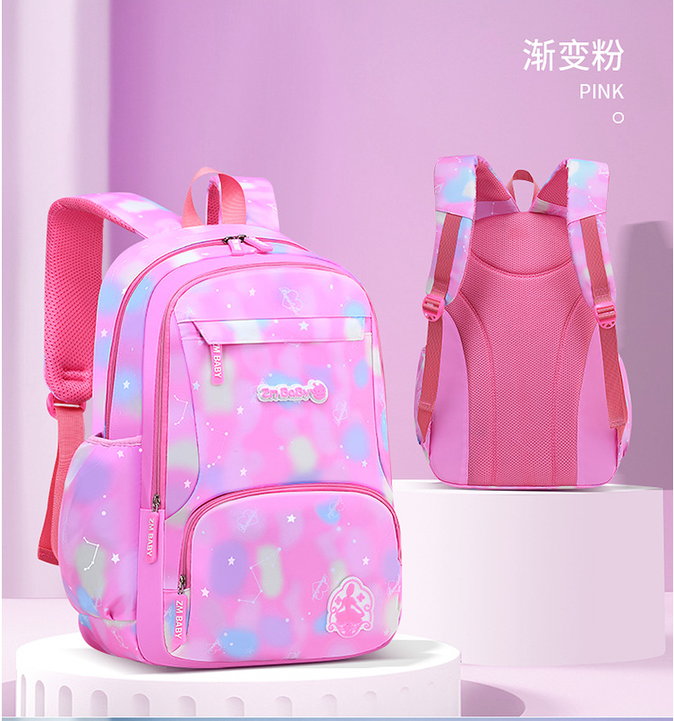 pink of Gradient Color Schoolbag Backpack for girls