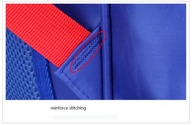 rolling school bag with reinforce stitching