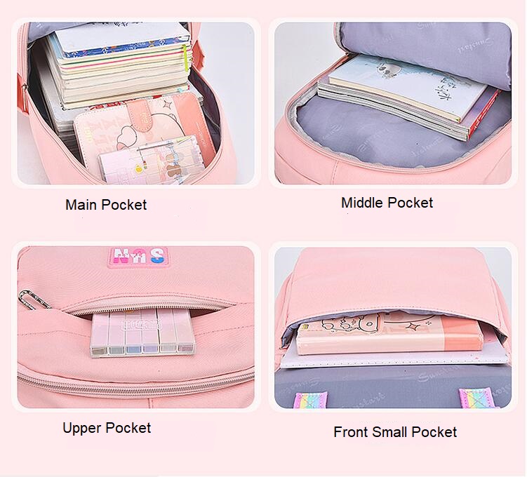 structure pocket of Leisure Backpack for Girls Schoolbag for Middle School