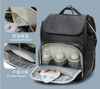 Stylish Multifunctional PU Leather Mommy Bag Diaper Backpack with Baby Crib