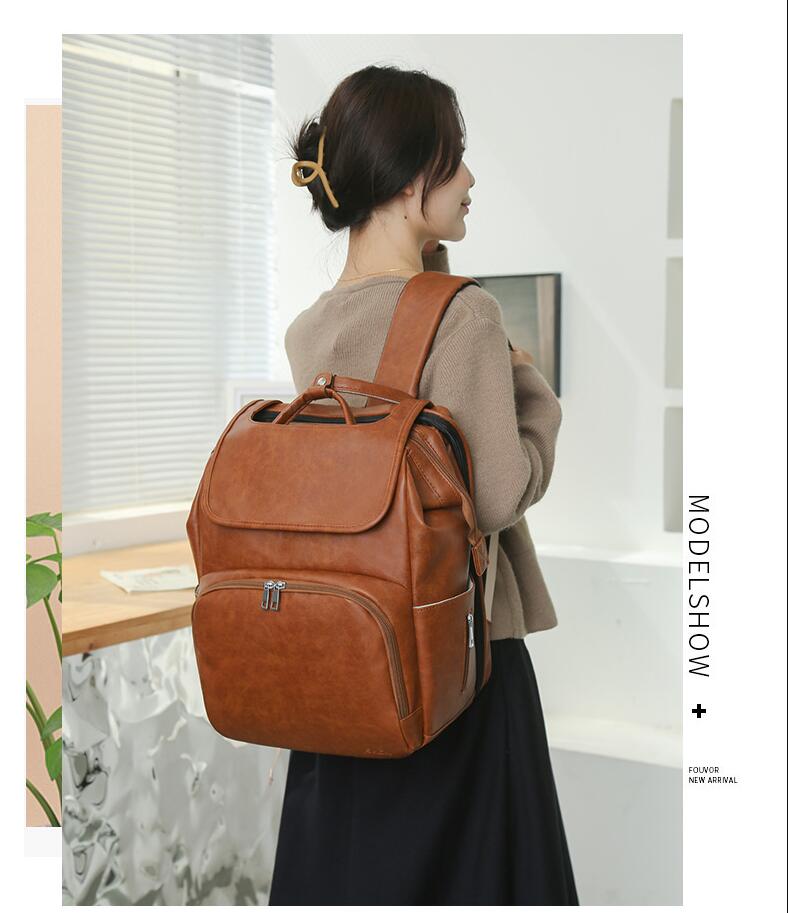 model show-PU Leather Mommy bag backpack