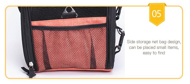 pet carrier bag with side net