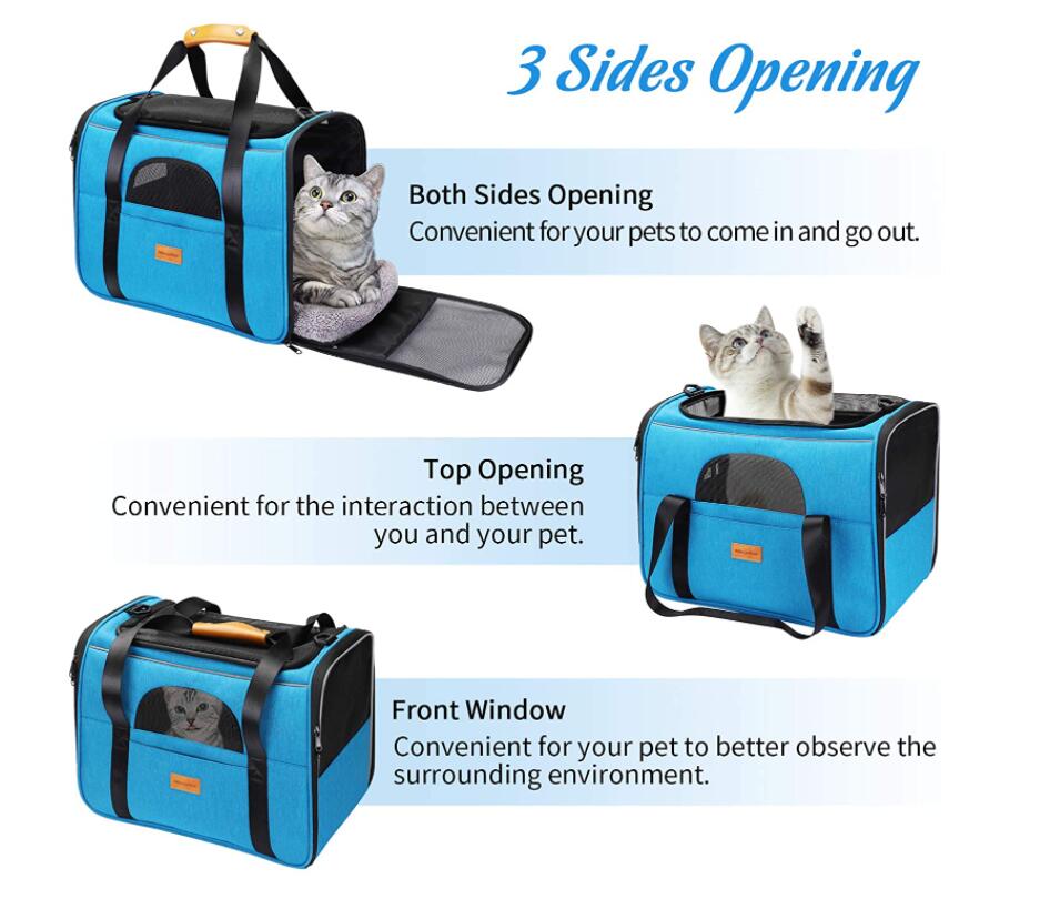 Portable Pet Carrier Bag blue color