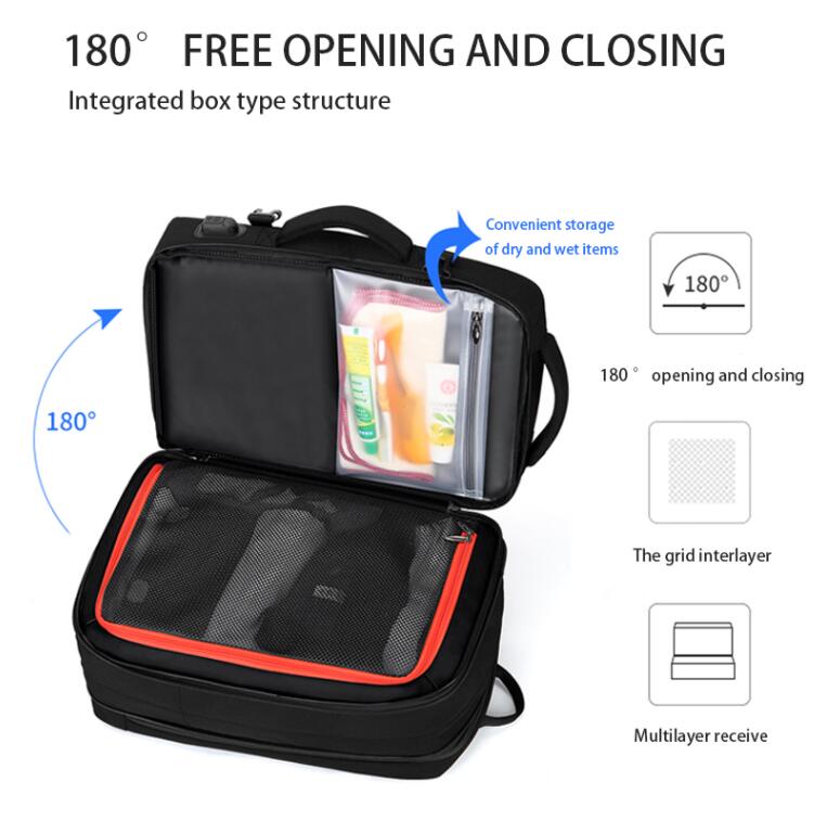 opening of Mens Travel Laptop Backpack