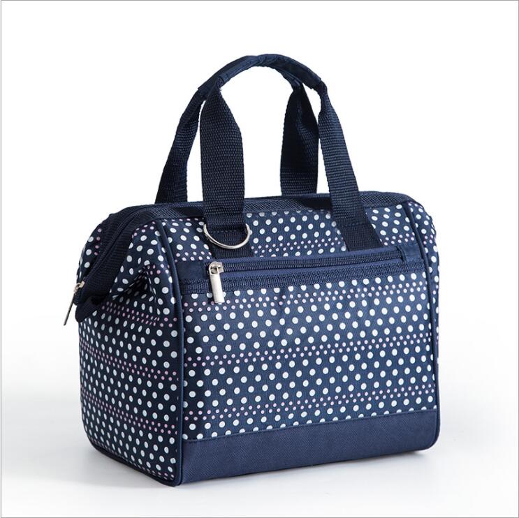 Nylon Portable Thermal Cooler Bag Insulation Lunch Bag for Women