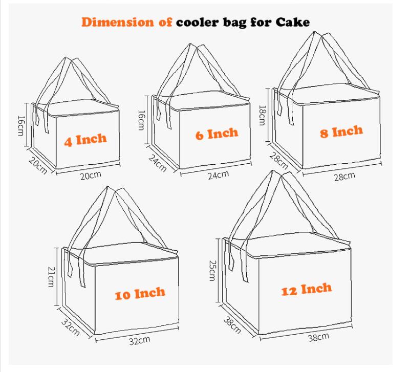 different size of food delivery cooler bag