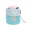 Cylinder Drawstring Travel Toiletry Storage Bag for Women