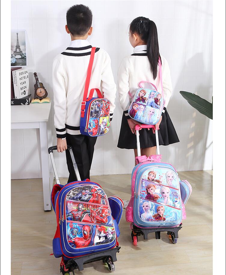 3pcs 3D Trolley school backpack set for kids