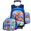 3D Cartoon Rolling School Backpack Set for Primary School 