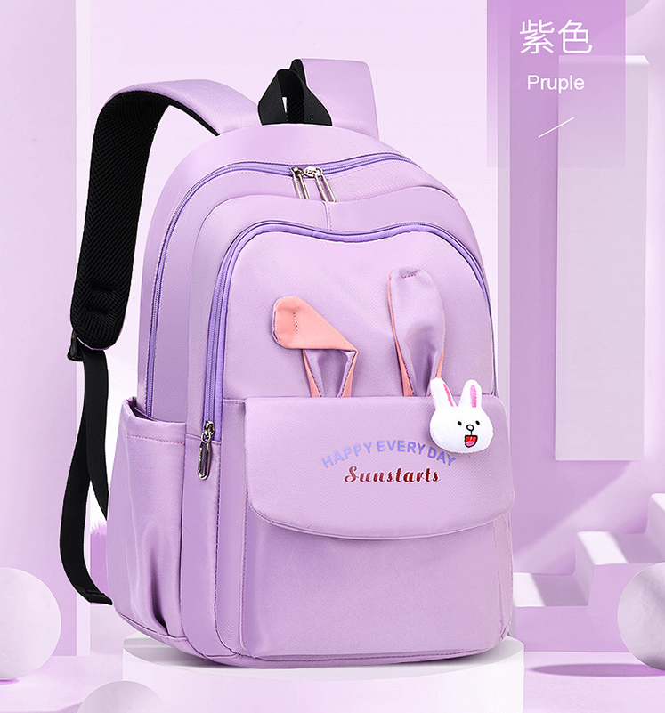 purple Fashion Girls Casual Backpack School Bag for Middle School