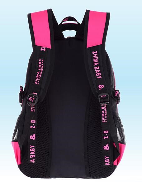 backside of teenager school bag backpack for high school