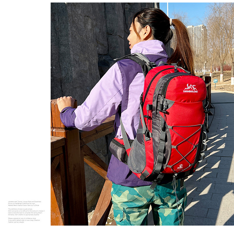 model show of Waterproof Outdoor Travelling Climbing Backpack Bag