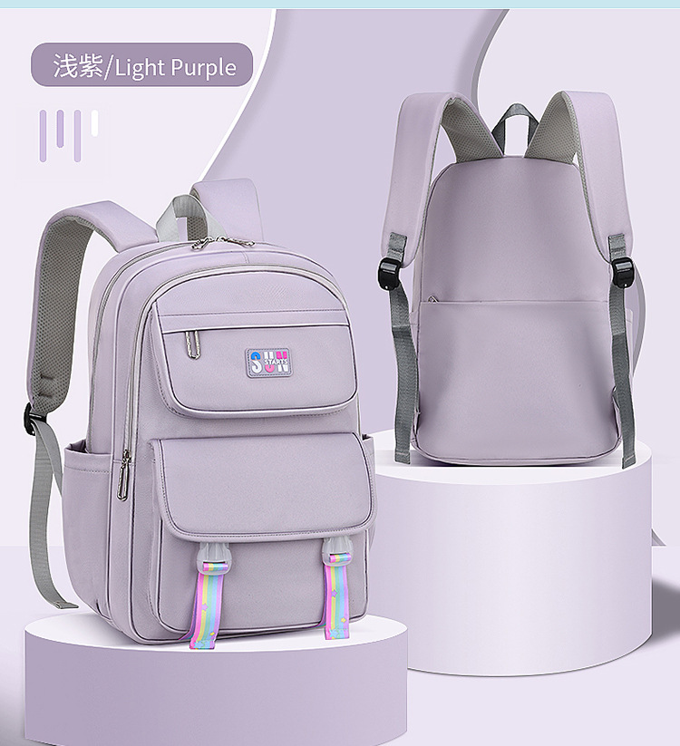 light purple Leisure Backpack for Girls Schoolbag for Middle School