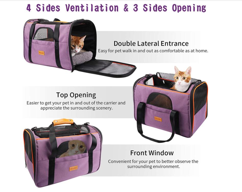 Pet Carrier Bag with 3 sides opening