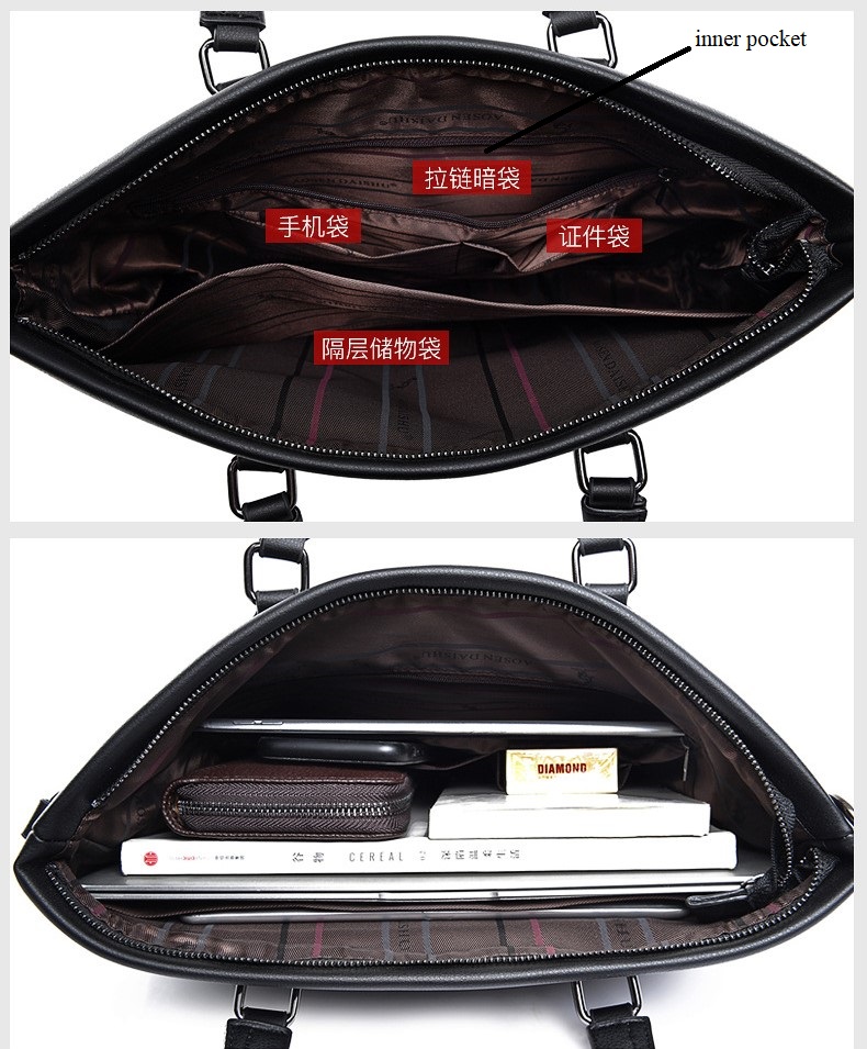 Genuine Leather Business Briefcase Shoulder Bag