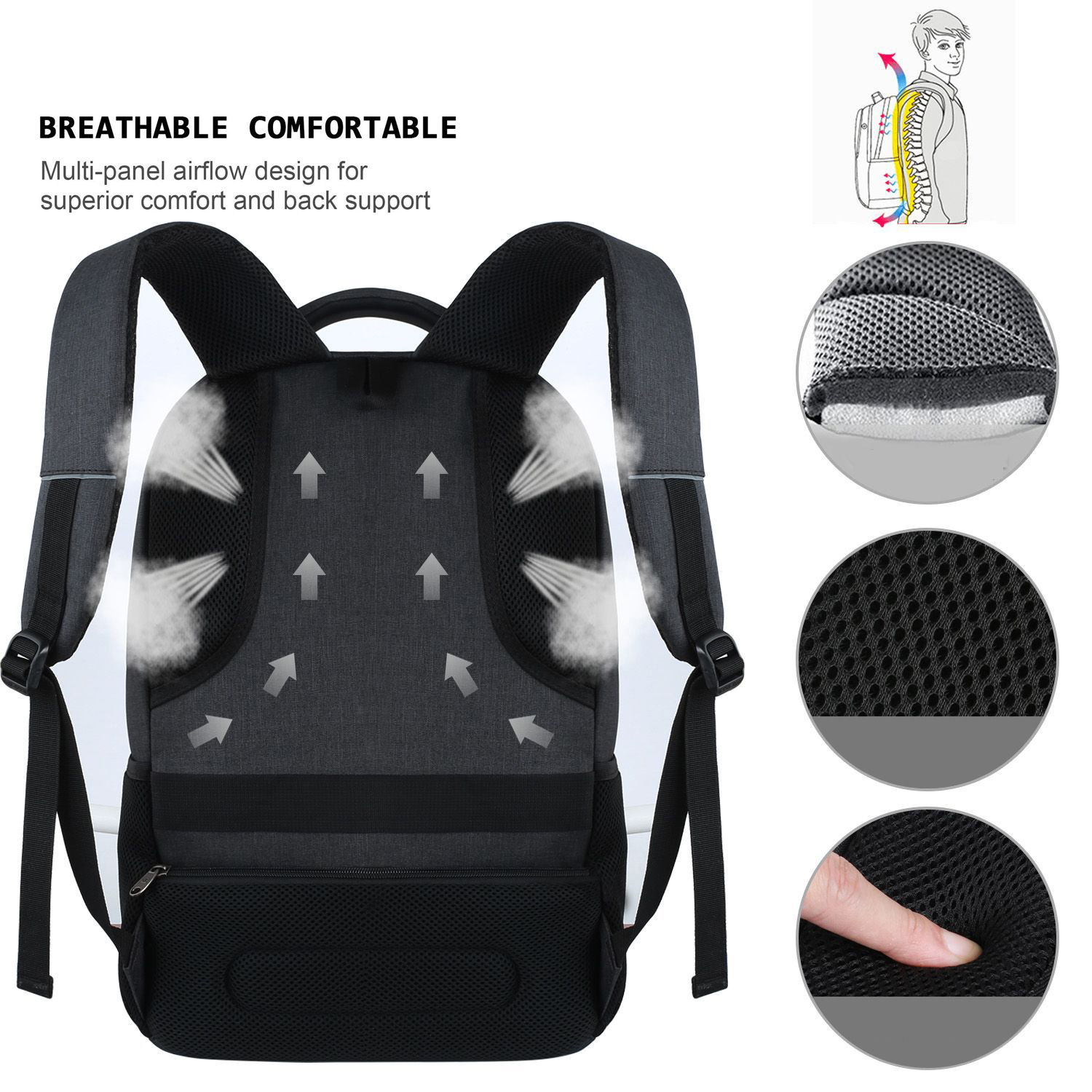 Backside of Laptop Backpack