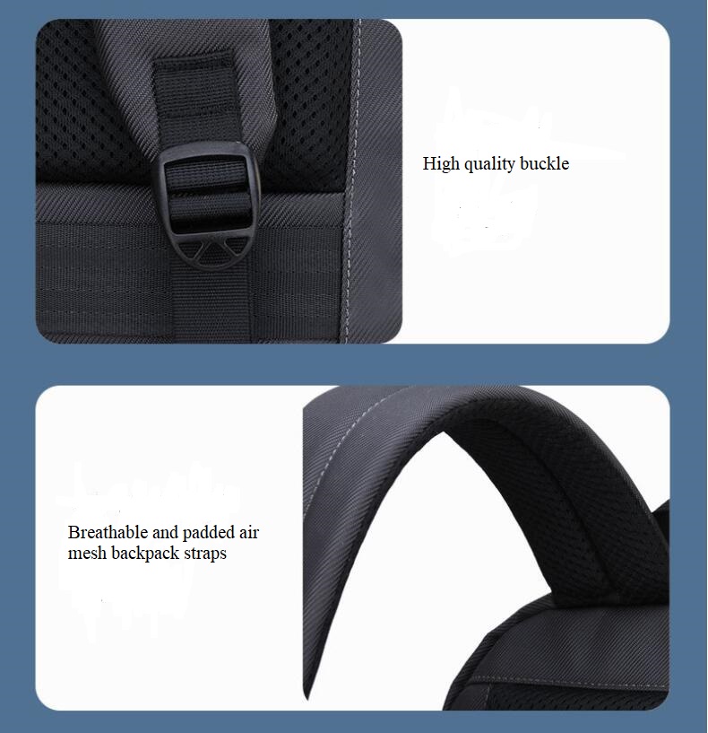 details of business laptop backpack