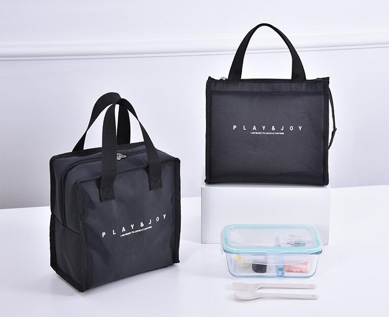 black insulated cooler lunch bag