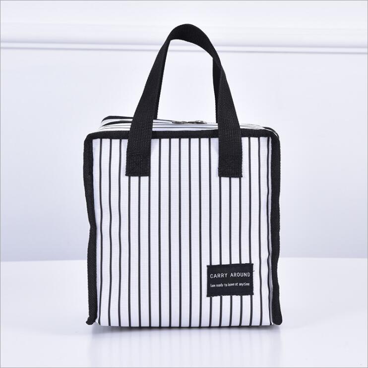 white portable polyester thermal insulated lunch bag