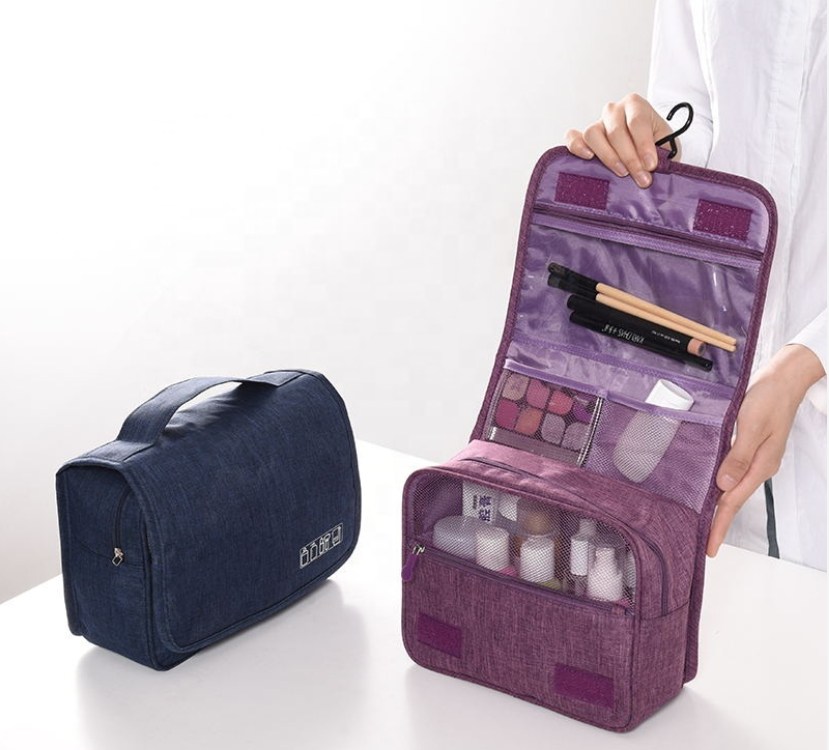 Portable Travel Toiletry Bag Organizer with Hanging Hook for Women