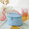 Cylinder PU Cosmetic Case Toiletry Bag Organizer for Girls