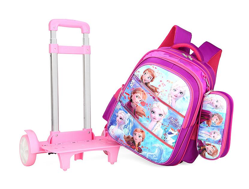 detachable trolley school bag backpack set