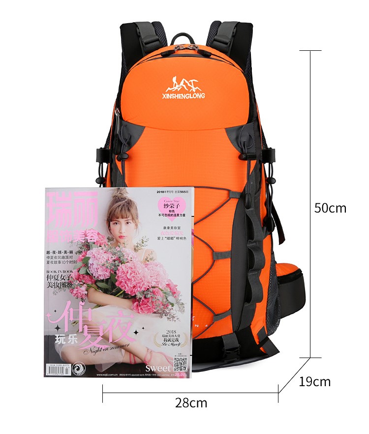 size of Waterproof Outdoor Travelling Climbing Backpack Bag