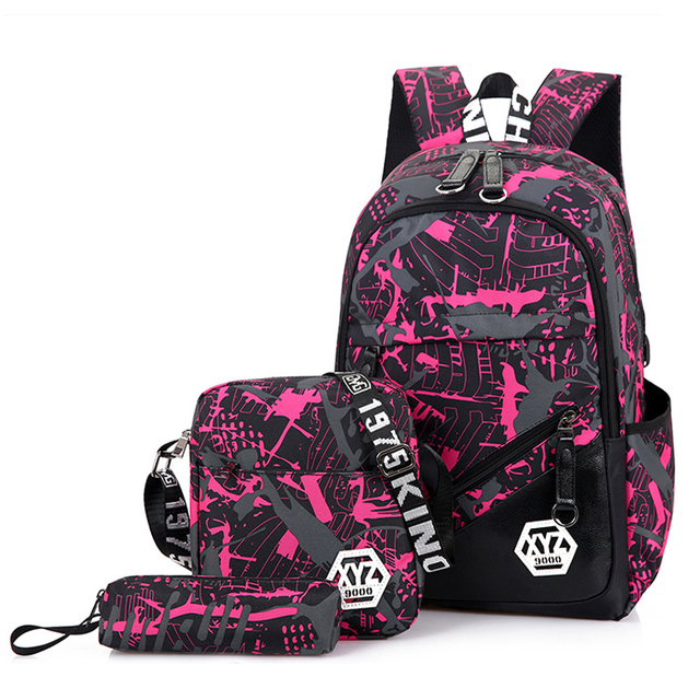 3 in 1 Backpack Set with Pencil Bag Sling Bag for College Student