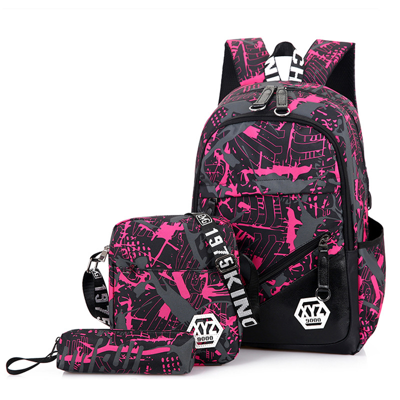 3 in 1 Backpack Set with Pencil Bag Sling Bag for College Student