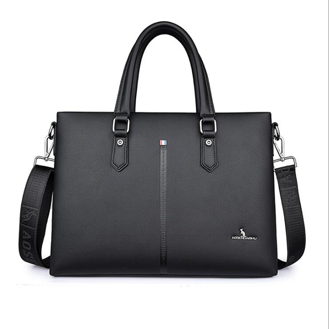 Genuine Leather Man Handbag Business Computer Briefcase Shoulder Bag