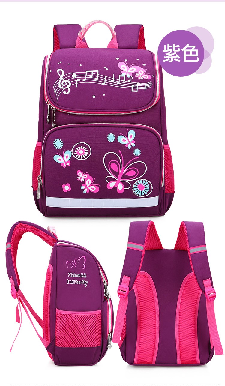 purple color of Kids schoolbag book bag for primary student