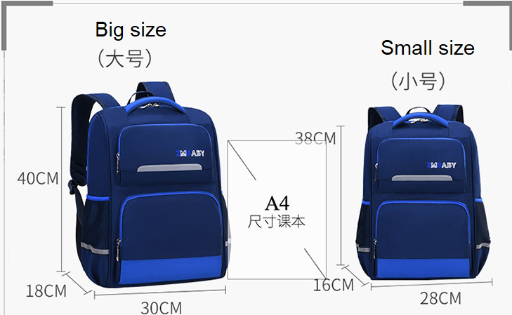 size of Stylish Waterproof Kids Book Bag Schoolbag for Primary School